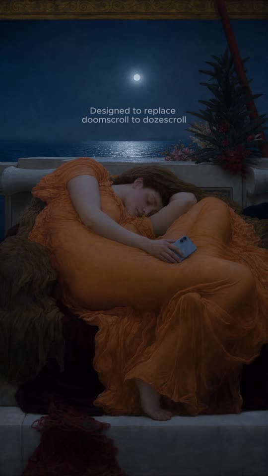 Koja ad made from a classic painting of a sleeping woman